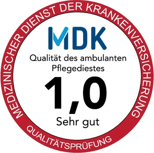 MDK-Qualitätssiegel: Note 1,0 sehr gut