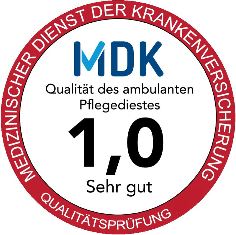 MDK-Qualitätssiegel: Note 1,0 sehr gut